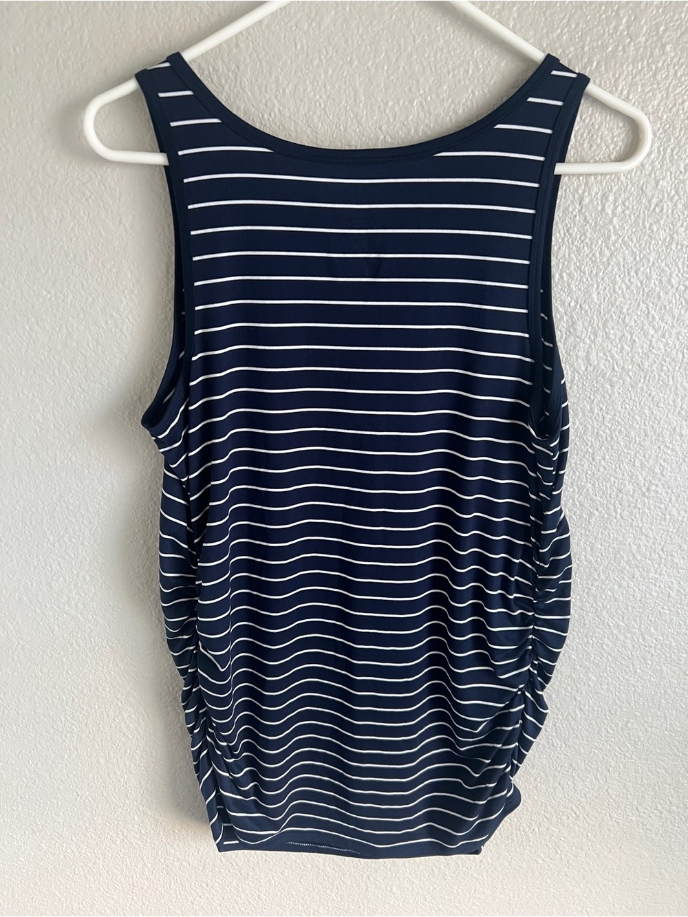 Time and Tru Super Soft Navy & White Striped Maternity Tank Top Lg - Picture 4 of 4